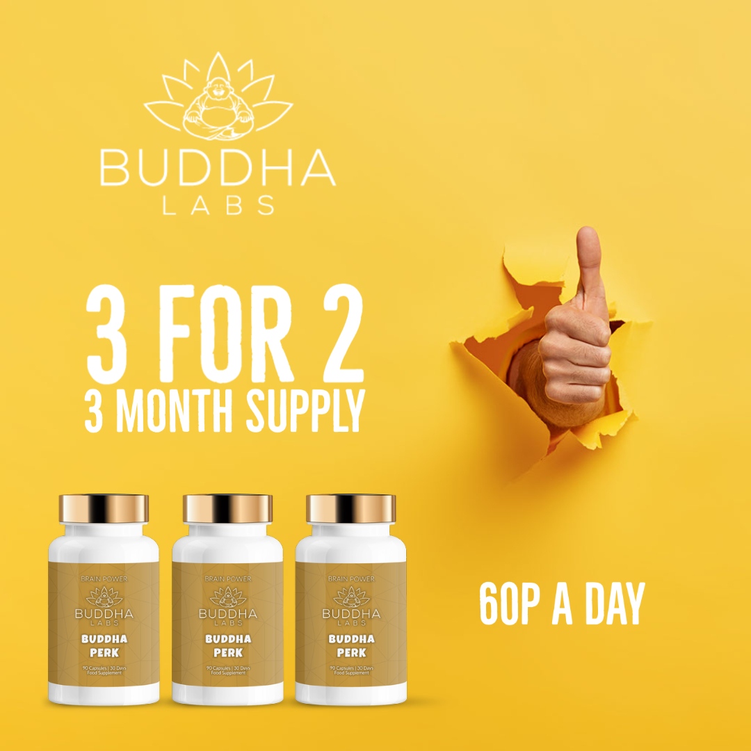 BuddhaCbd's tweet photo. We have a great deal! 3 for 2 on our Buddha Perks. That's a 3 month supply working out a 60p a day.⁠
.⁠
This gets you some of the best ingredients across the world to boost your body and mind.⁠
.⁠
.⁠
#holistichealth #holistichealing #holisticwellness #holisticliving https://t.co/hnHukrd0DQ