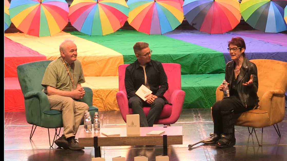 Attendees at the @WorkWithPrideIE event today in the presence of #LGBT activist royalty with @ailbhes and Arthur Leahy, enjoying an open and entertaining conversation on their lived experiences within the community @MTU_ie @EDIMTU @siobhkanga @dpccork75 #WorkWithPrideIE