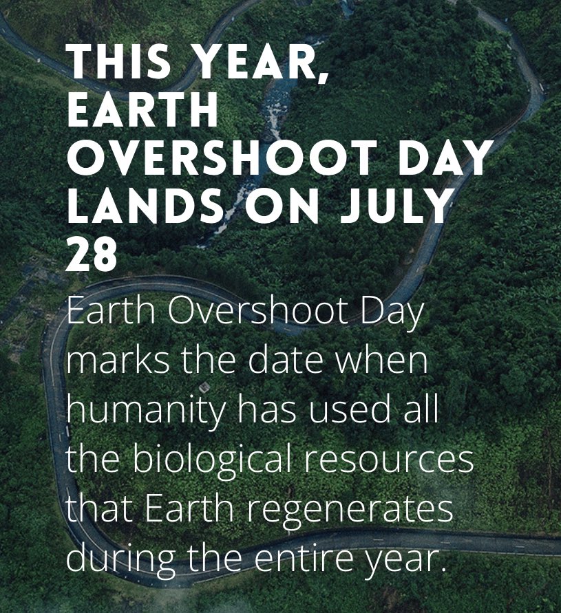 🌍#EarthOvershootDay Today, mankind has exceeded the Earth’s resources for 2022. Let's make the change together by adopting sustainable behaviours #sustainability #climatechange