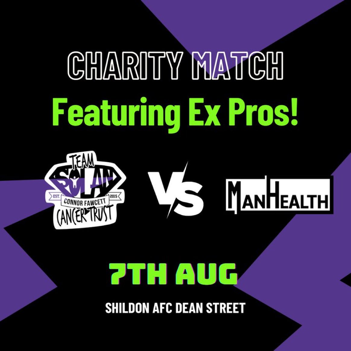 Next weekend is our charity football game with <a href="/ManHealthCIC/">ManHealth</a> and we are looking for sponsors! 👀

You have the chance to promote your business to attendees on the day via sponsoring the game, ball or shirts ⚽
Please contact Mark on mark.solan@teamsolan.org.uk 💜