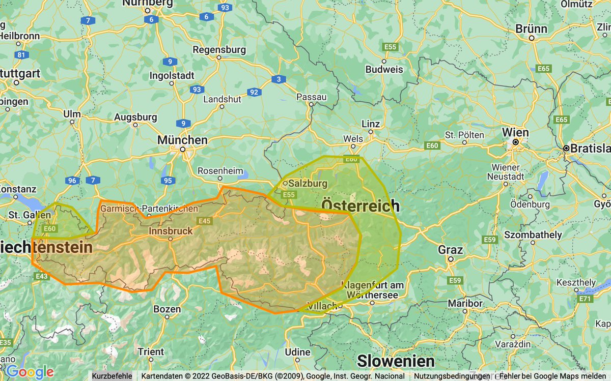 Unwettergefahr durch Gewitter mit Starkregen im Bergland