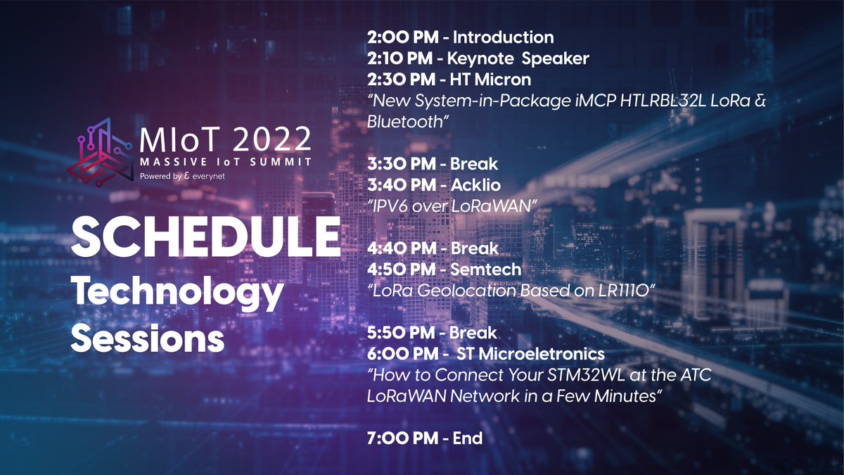 EverynetIoT's tweet photo. Register to the Massive IoT Summit 2022 and participate in discussions with some of the most important names in LoRaWAN and the IoT sector.
25August 2022 | 2PM-7PM UTC
Learn more here: https://t.co/izQ6AV4Ayc
#bitsbillionsandcents #Everynet #LoRaWAN #LoRa #MassiveIoTSummit https://t.co/Rs3MwQI6ZX