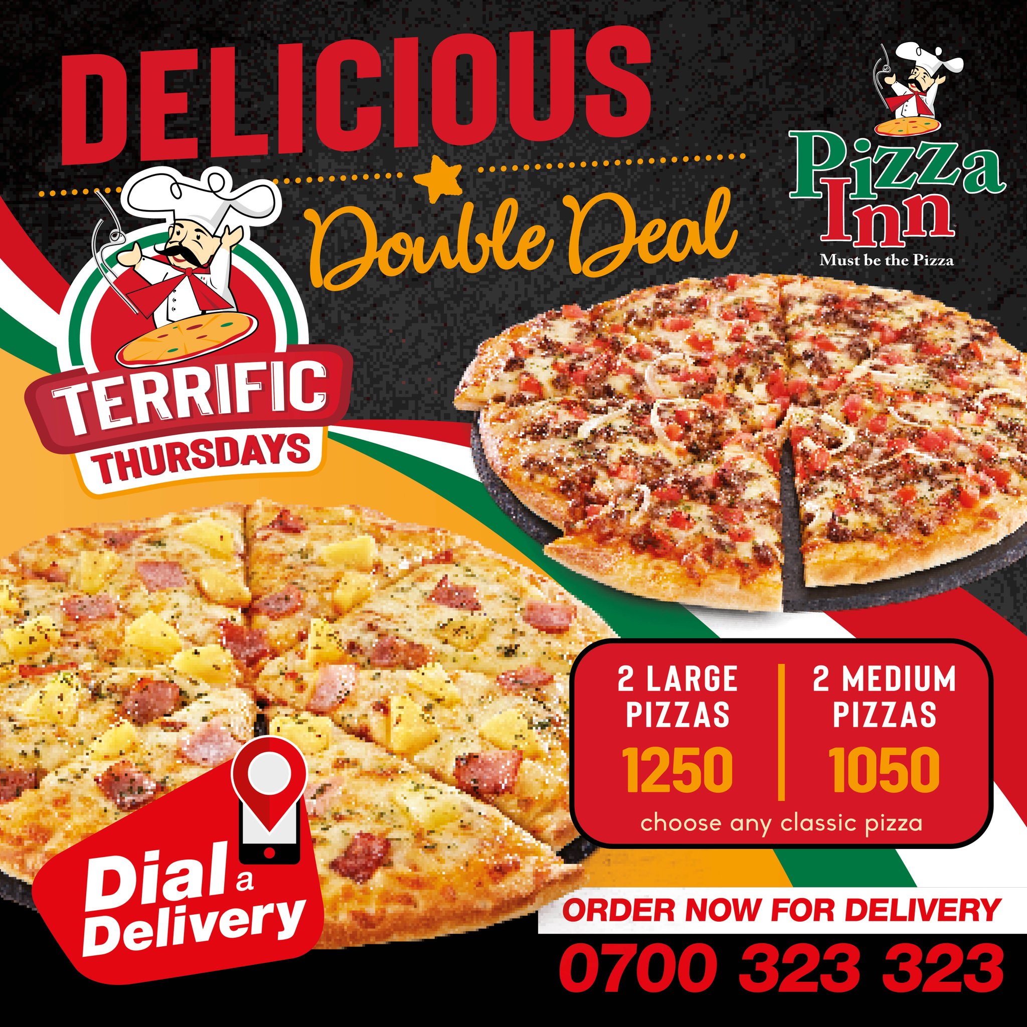 Double Delight is back! 🍕🍕 Any 2 large pizzas at or 79 🍕🍕 Any 2 medium  pizzas at qr 59 🍕🍕 Any 2 small pizzas at qr 39 🍕🍕 From 8th July…