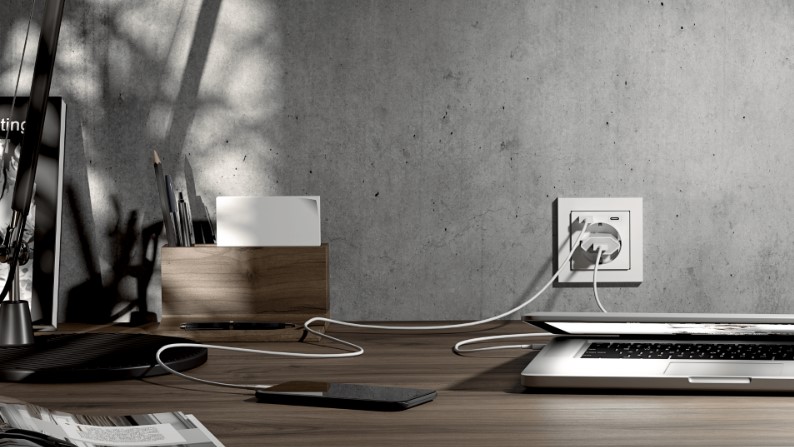 Voor wie vaak van thuis uit werkt, blijkt een USB-stopcontact bijzonder praktisch te zijn!  #teamJB #JBTech #GIRA #thuiswerken #hetnieuwewerken