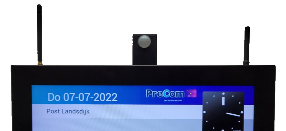 In het kader van energie besparing is er een slimme bewegingsmelder module gemaakt voor de PreCom LCD’s en PreCom HDMI Modules. Deze module zorgt ervoor dat het LCD actief wordt bij het detecteren van beweging. Op jaarbasis tot een 500kWh energie besparing.