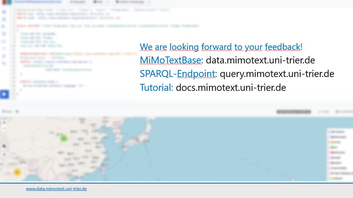 CDHTrier's tweet image. The tutorial on the #MiMoText @CDHTrier @TrierUni knowledge graph is online now. The team is looking forward to your feedback: docs.mimotext.uni-trier.de #DH2022 #enlightenment #LOD