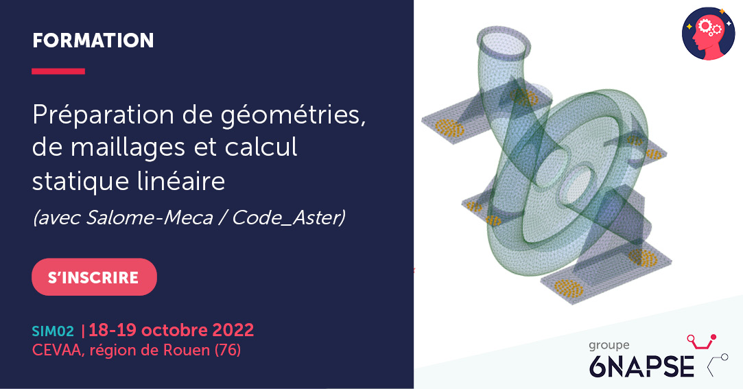 Groupe6NAPSE's tweet image. 📌 #Formation Préparation de géométries, de maillages et calcul statique linéaire avec #SalomeMeca - #CodeAster #Qualiopi #FEA
🗓 18-19 octobre 2022
➡ Programme et infos : bit.ly/3J9gUHM
