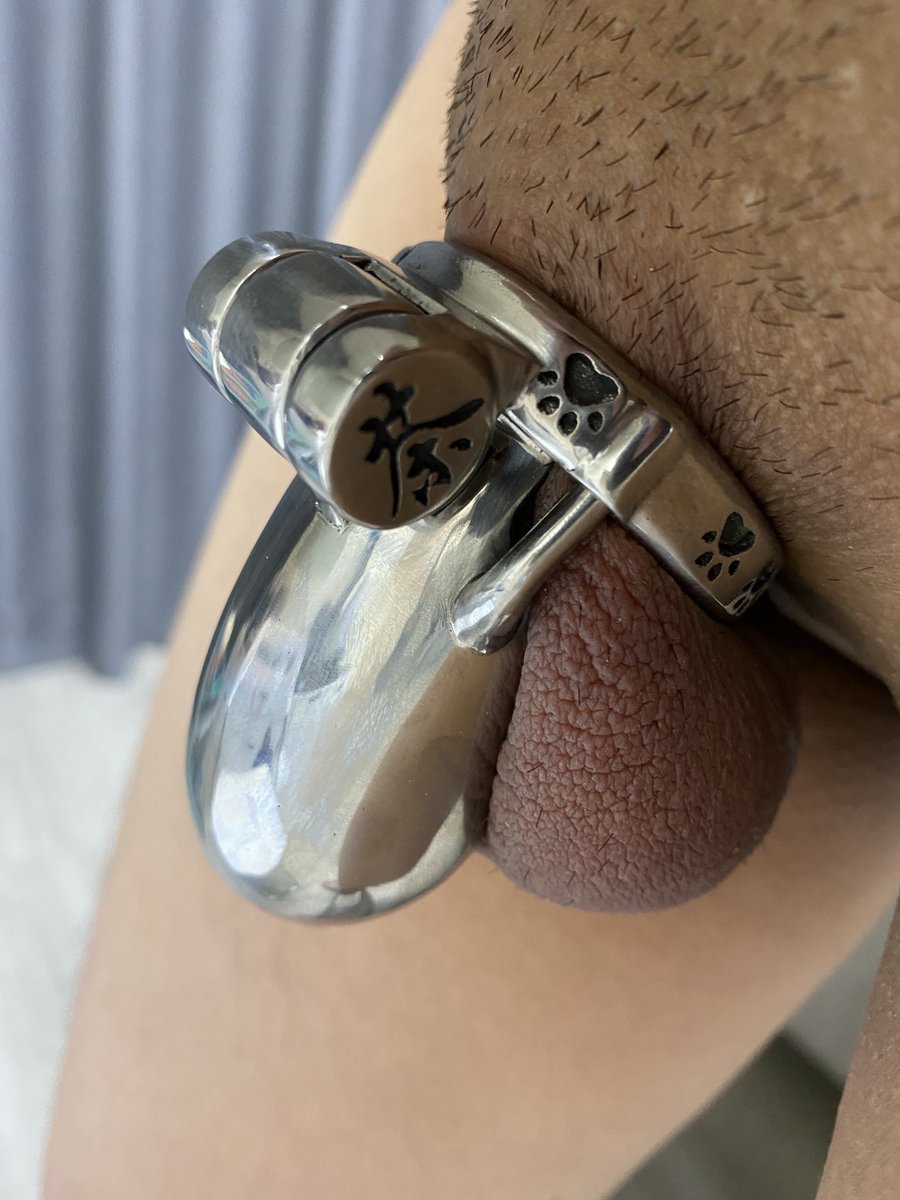 And here’s the other side of my new customized cage. The engraving is the Chinese word of “Tea”, which is my furry name. 

I love how it turns my genital into a cute little teapot with no functions other than “pouring tea” 😇

Cage done by @5zXyS2U1Kpyv2oP