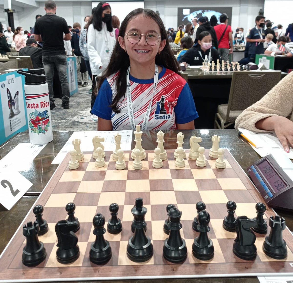 Sofia Mayorga is 12 years old and is from Costa Rica.
At the age of 6, her grandfather taught her how to play chess; it is now her life! 

#WomenInChess | #ChessOlympiad