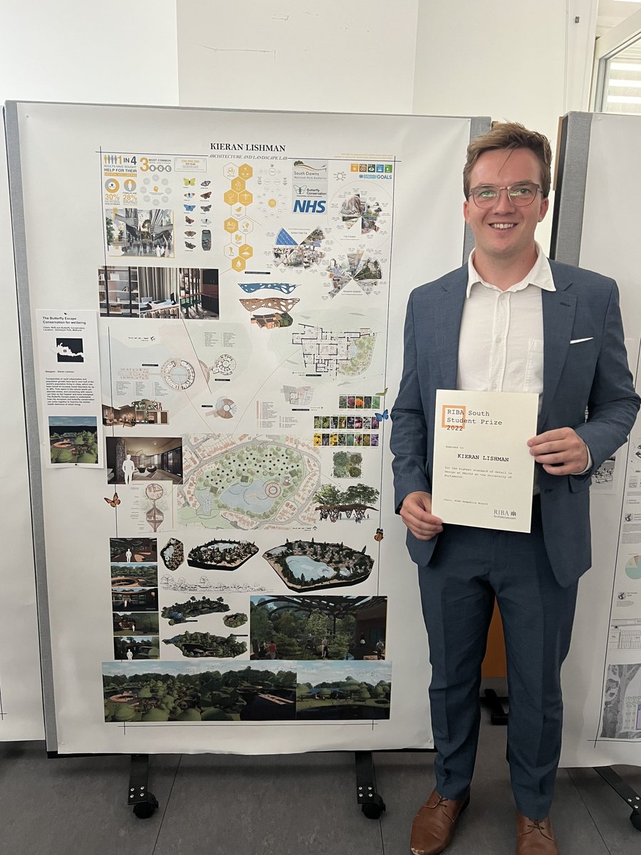 BroxArch's tweet image. Well deserved - our wonderful colleague @KTLishman has just completed his Part 2 at Portsmouth School of Architecture and was awarded the RIBA South Student Prize for highest standard of Detail in Design by @RIBASouthEast