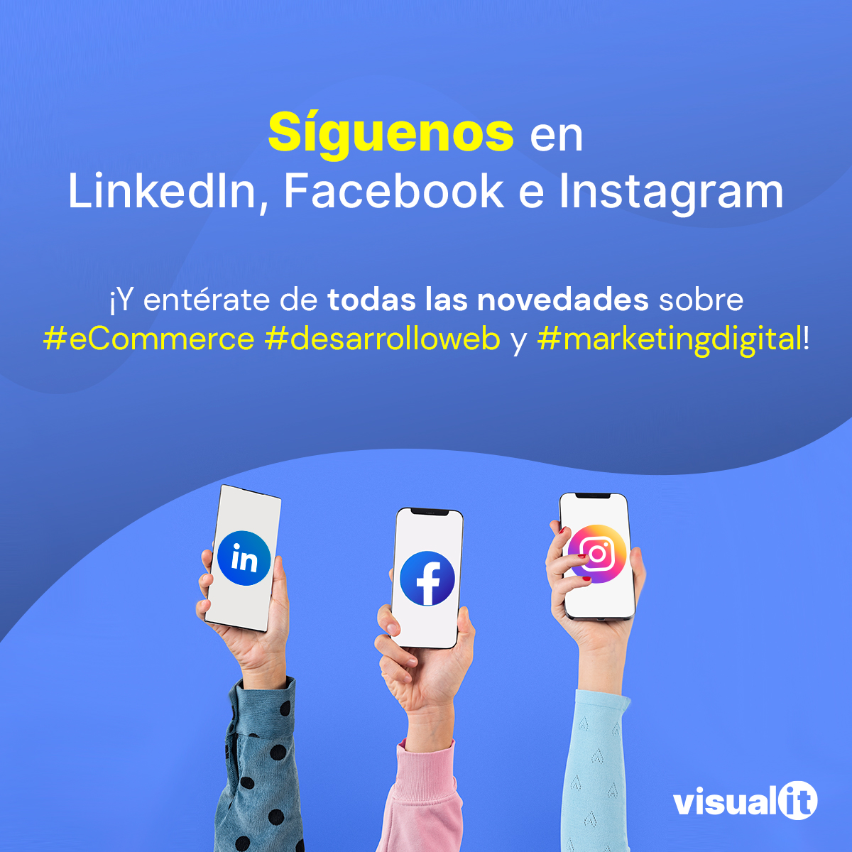 VisualitWorks's tweet image. 📢 Te informamos de que hemos concentrado todas las comunicaciones de Redes Sociales en nuestras cuentas en:
#Linkedin ➡ bit.ly/3JfctLE
#Facebook ➡ bit.ly/3z63mbm
#Instagram ➡ bit.ly/3PItP5P

¡Síguenos en la que más te guste ... o en todas 😊!