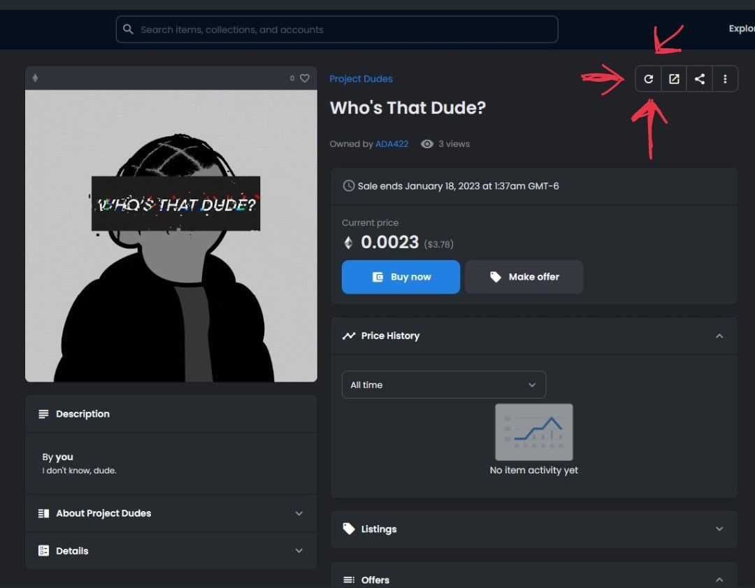 If you don’t know how to refresh your metadata on your unrevealed dude, go to your wallet and hit this button in the top right corner of the listing, then refresh the page!
Your dude should then reveal itself! 

Voila 🧍🏼‍♀️🧍🏾‍♂️🧍🏻‍♂️🧍🏻‍♀️🧍🏻‍♂️🧍🏼‍♀️🧍🏾‍♂️🧍🏼‍♀️🧍🏽‍♀️🧍🏻‍♂️🧍🏾‍♂️