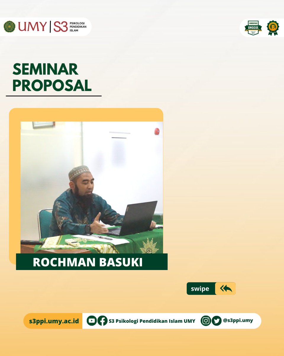 S3PPIUMY's tweet photo. [ Seminar Proposal ]

Telah dilaksanakan Seminar Proposal atas nama Ahmad Hidayat, Adi Heryadi, Rochman Basuki, dan Hafizh Zain Abdillah pada Rabu (28/07).

Selamat, semoga sukses dan lancar dalam melanjutkan penelitian!

#kampusmudamendunia #umyogya  #pascasarjanaumy #ppiumy https://t.co/oif4504gVv