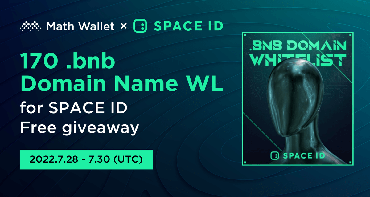 MathWallet (@mathwallet) on Twitter photo MathWallet x SPACE ID Free Giveaway!
🎁170 SPACE ID Domain Name WLs
To enter:
❤️Follow <a href="/MathWallet/">MathWallet</a> & <a href="/SpaceIDProtocol/">SPACE ID</a>
🔄RT & @ 3 friends
✅Complete: launchpad.collectify.app/#/participate?…
Giveaway powered by <a href="/Collectify_app/">Collectify</a>
#BNB #Giveaway #domains MathWallet x SPACE ID Free Giveaway!
🎁170 SPACE ID Domain Name WLs
To enter:
❤️Follow <a href="/MathWallet/">MathWallet</a> & <a href="/SpaceIDProtocol/">SPACE ID</a>
🔄RT & @ 3 friends
✅Complete: launchpad.collectify.app/#/participate?…
Giveaway powered by <a href="/Collectify_app/">Collectify</a>
#BNB #Giveaway #domains