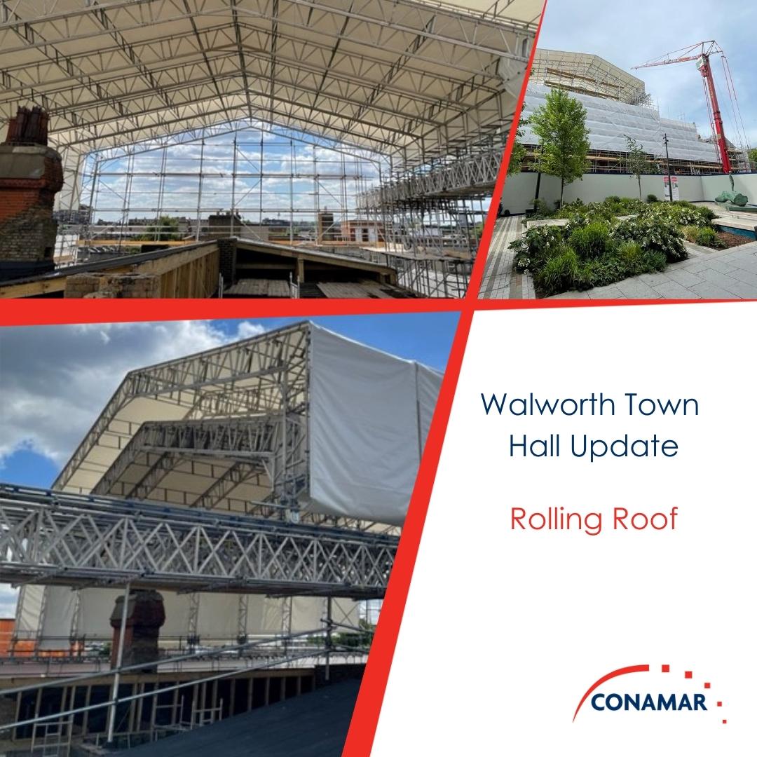 ConamarBuild's tweet image. A rolling roof has been installed at the Walworth Town Hall project, to protect the interior of the building while refurbishment works are taking place.

Keep up to date with projects on our website &amp;gt; bit.ly/3vkrbv7