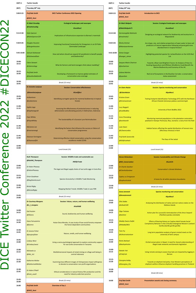 2/6   You’re in for a jam-packed conference over the next 2 days, with 6 themes, 8 sessions, and 40 speakers from our DICE community including students, staff, alumni, and associates. 

Here’s the schedule viewable by mobile ⬇️
#MarvellousMSc #PhDlife #AcademicTwitter