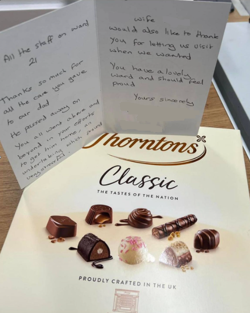 PatientWuth's tweet photo. ๐Thank you for Ward 21๐
Such a lovely card acknowledging the wonderful care given to a patient on Ward 21.
Well done to everyone on Ward 21 for living up to the Patient Experience Strategy Promises!!
@21wuth #wuth #wirral #arroweparkhospital #Care #wardlife #NHS https://t.co/4rtkntaB0a