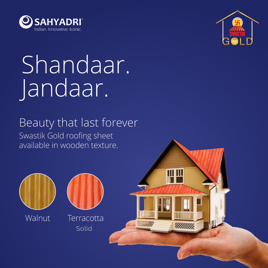 Sahyadriltd's tweet photo. Swastik Gold- India's Only First Designer Colour Coated Roofing Sheet that give strength to your home it deserves, with the aesthetic that win hearts.
#SwastikGold #Designerroof #corrugatedroof #cementroof #walnut #terracotta #strongroof #waterproof #soundproof #termiteproof https://t.co/zD5Nb0kxDj