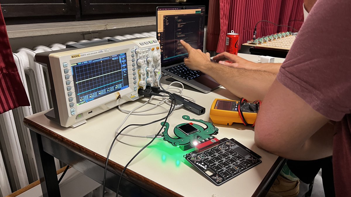 frederikbove's tweet image. Yesterday’s @Fri3dCamp sweatshop preparing the game-adon and some workshops. Next week we will start packaging and flashing the badges. #fri3dcamp2022 on the way. Thx to everyone for the work