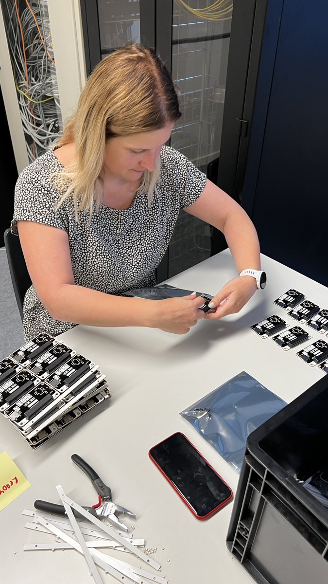 frederikbove's tweet image. Yesterday’s @Fri3dCamp sweatshop preparing the game-adon and some workshops. Next week we will start packaging and flashing the badges. #fri3dcamp2022 on the way. Thx to everyone for the work