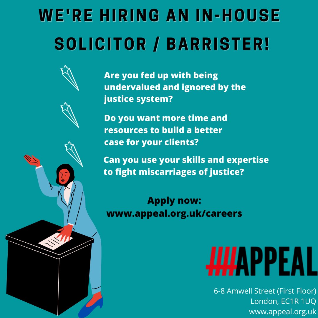 "What I relish about my job at APPEAL is that it is so profoundly removed from the limitations of conventional practice." 

Our Legal Director explains why working as a lawyer for APPEAL is refreshingly different.

appeal.org.uk/news/2022/7/5/… 

Apply now! appeal.org.uk/careers