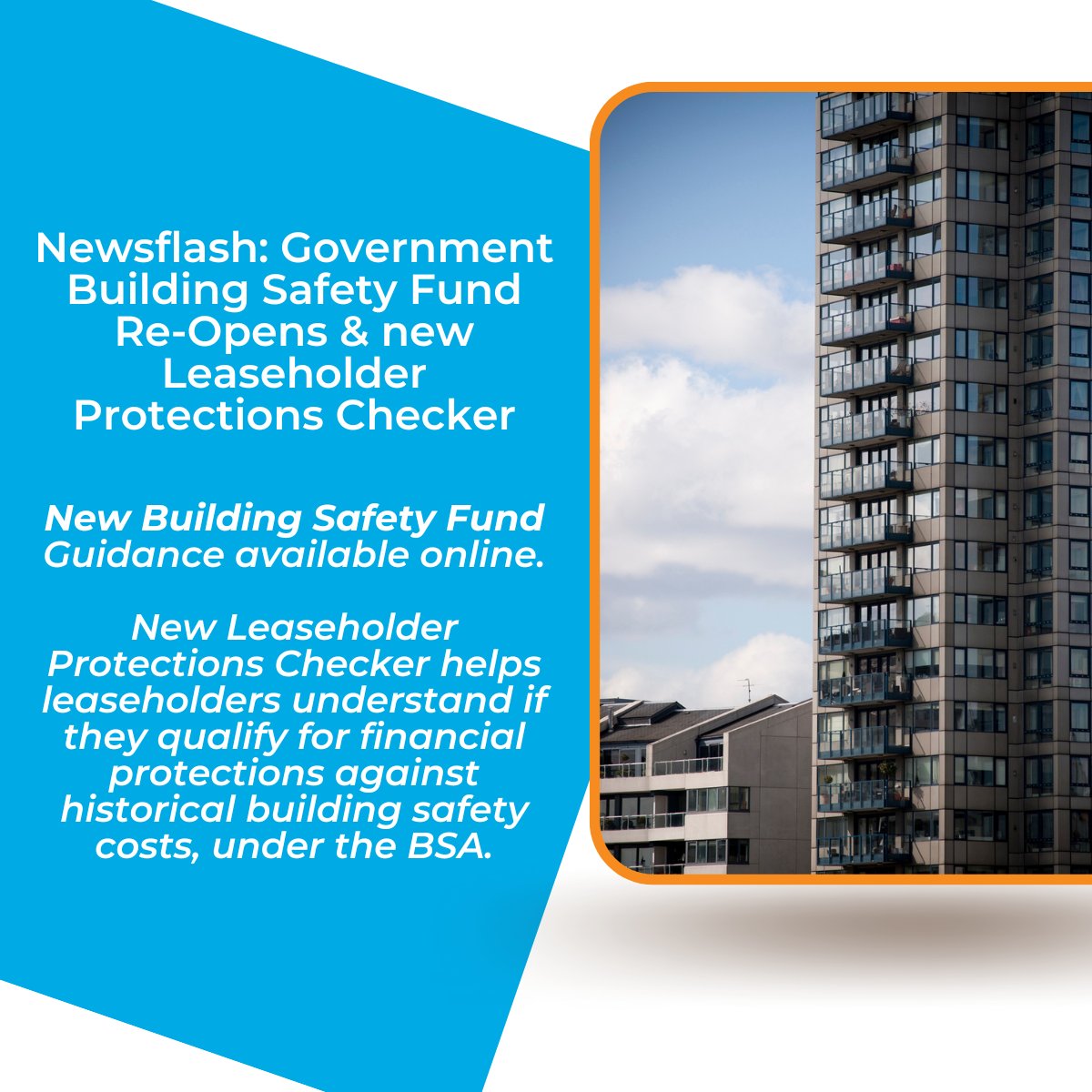IRPMONLINE's tweet photo. Newsflash: £4.5bn #BuildingSafetyFund has reopened for applications, & a new #LeaseholderProtections Checker has been published. #IRPM & @ARMAleasehold members check your inboxes for your member email update. The Government’s summary can be found here: https://t.co/ZRfl3x0LX5 https://t.co/3iqkuhbL8h