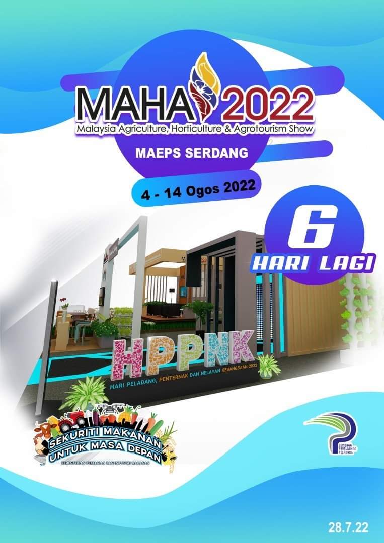 MelakaLpp's tweet photo. Jom ke MAHA 2022 MAEPS Serdang Selangor ‼️
🗂️ 4 - 14 Ogos 2022 (Khamis - Ahad)
🕙 10.00 pagi - 10.00 malam
📍 MAEPS Serdang
☎️Sekretariat MAHA:
+603-8948 4699
+603-8948 4695
➡️ Info lanjut, boleh layari :-
https://t.co/w1o78Uqv7i
https://t.co/w1o78Uqv7i
https://t.co/w1o78Uqv7i https://t.co/jteUN2YS8U