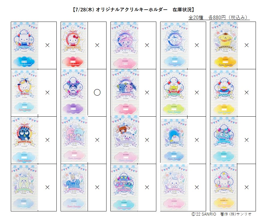 ミラクルサイン会2022夏】 オリジナルアクリルスタンドキーホルダー(全