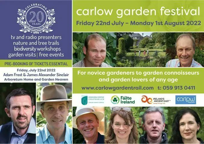 Carlow_Co_Co's tweet image. The Carlow Garden Festival continues until AUG 1st &amp;amp; is a wonderful opportunity for gardeners and nature lovers to obtain practical advice from a range of informative workshops while visiting the many beautiful gardens in #Carlow
Info buff.ly/3OmEDWA
@carlowtourism