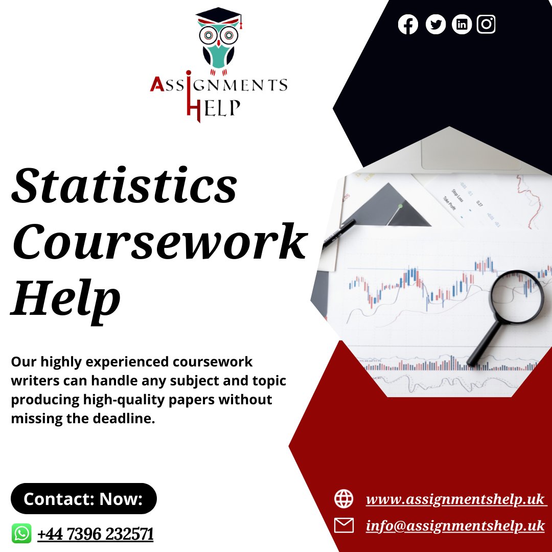 AssignmentsHe59's tweet image. Be confident! Because you choose our Statistics Coursework Help. 

Order your task Now:

#Statisticscourseworkhelp #Statisticscourseworkwritinghelp
#courseworkhelp #statisticsassignmenthelp  #assignmenthelp #writingservice #onlineassignmenthelp #help 
#assignmentshelp