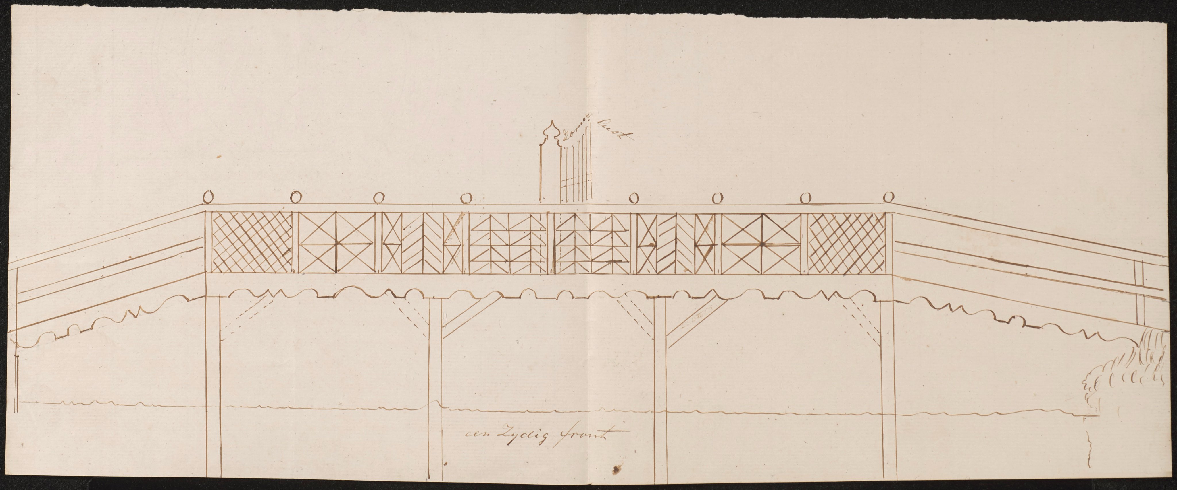 tekening bij bouwaanvraag houten brug culemborg