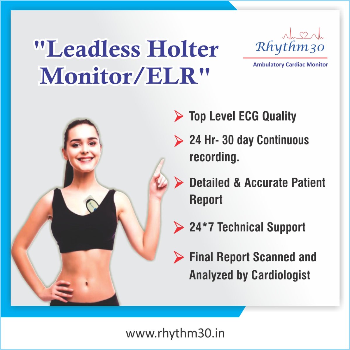 rhythm30ELR's tweet photo. Rhythm30 Leadless Holter Monitor/ELR 

#Cardiology #hearthealth #rhythmmonitor #holter #cardiac #cardiaccare #ECG https://t.co/jRrvwEC70r