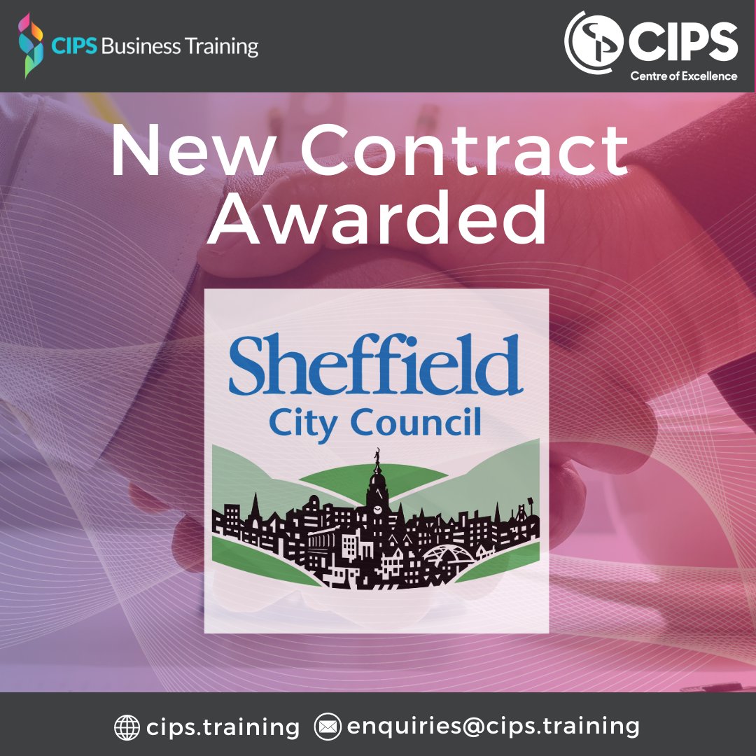 cipstraining's tweet photo. Great News for our CIPS Business Training team.

@SheffCouncil has awarded us the #CIPS Training Contract for the next 4 years!

Want to know why we are the preferred choice for public and private sector, head on over to https://t.co/kzhBmJUT3q https://t.co/bonRDw4oXF