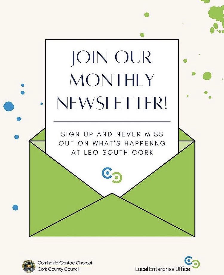 📧 Our August Newsletter is launching Monday! Have you signed up? Sign up today and keep informed on our new training programme as well as the financial supports that are available to you and your business. SIGN UP NOW! bit.ly/35egahL #MakingItHappen #leosouthcork