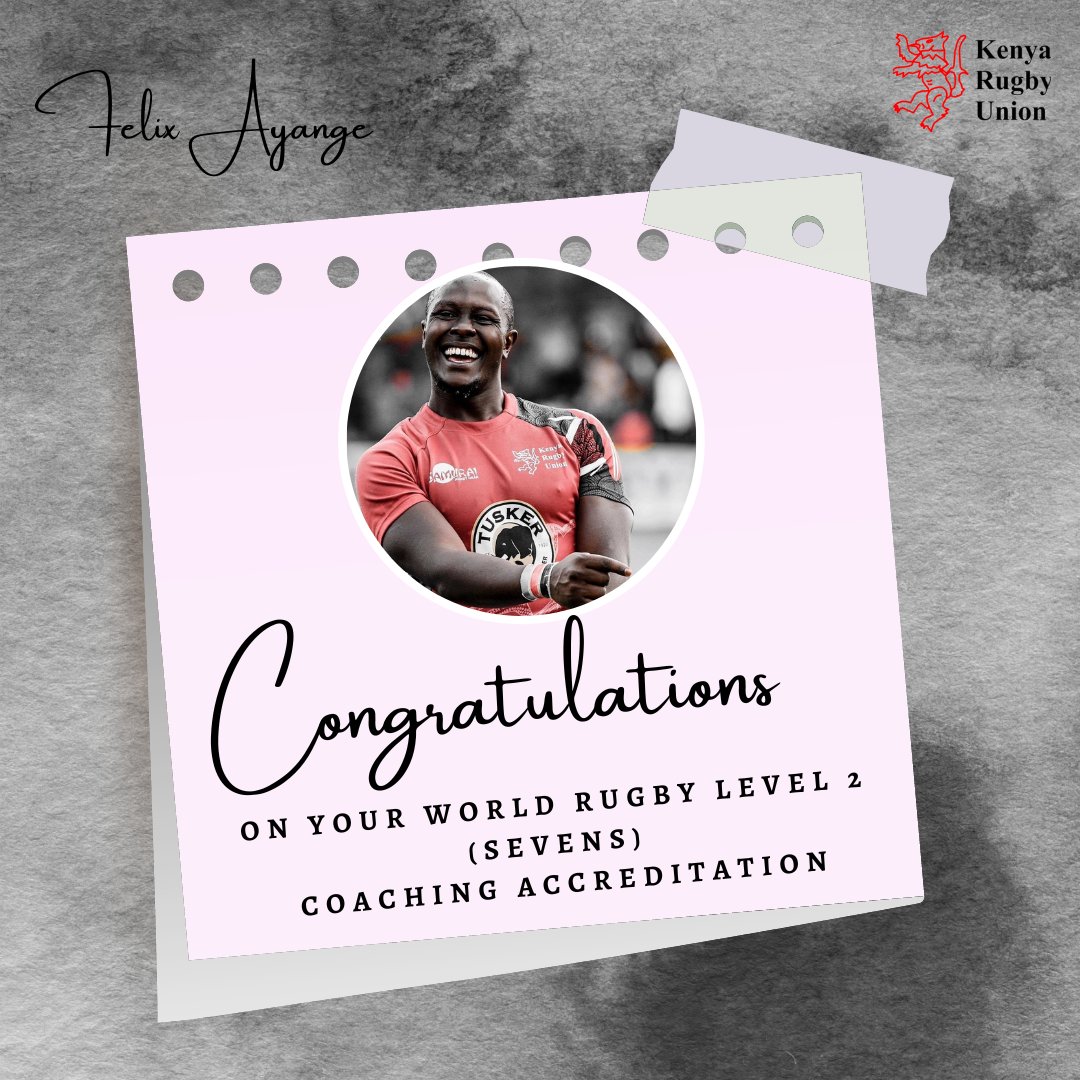 Congratulations to Felix Ayange on his World Rugby Level 2 (Sevens) Coaching Accreditation