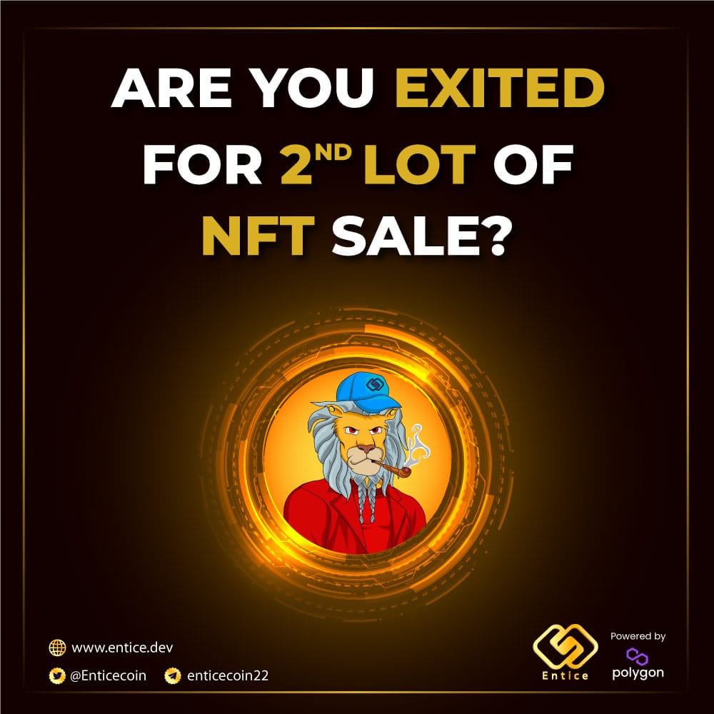 "Have you missed our NFT Sale?🤔
Don't Worry We will have next NFT Sale Soon!😇

Already Entice Holders are enojying their privilage!💪

Buy Entice NFT in our next round and be part of Entice Elite Club"🥳
#entice #enticecoin #coin #enticers #nft