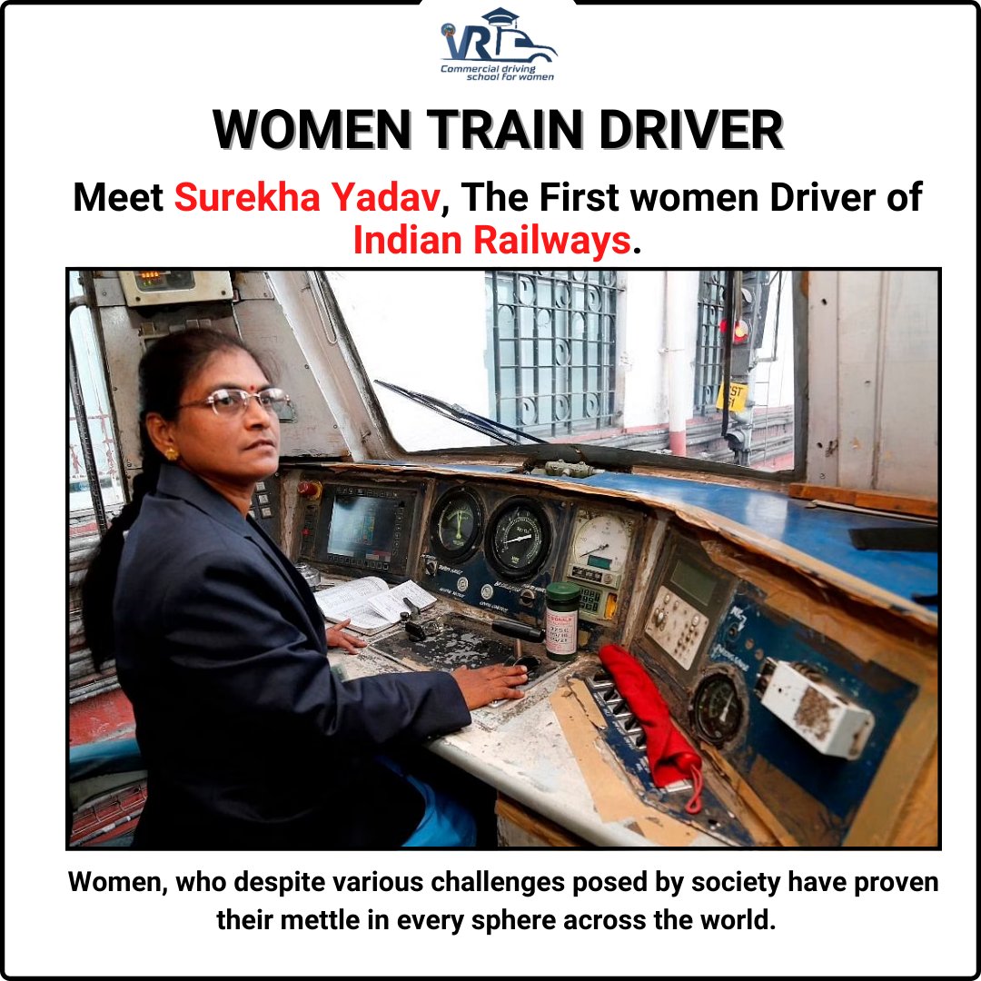 Vrodriving's tweet photo. Meet Surekha Shankar Yadav, who Broke the Stereotype of Male Train Drivers by becoming the First Female Train Driver of India in 1988.
Contact Us- +91 8506000516
#vrodriving #womendrivers #womendrivingschool #vro https://t.co/i1TXIuKGF9
