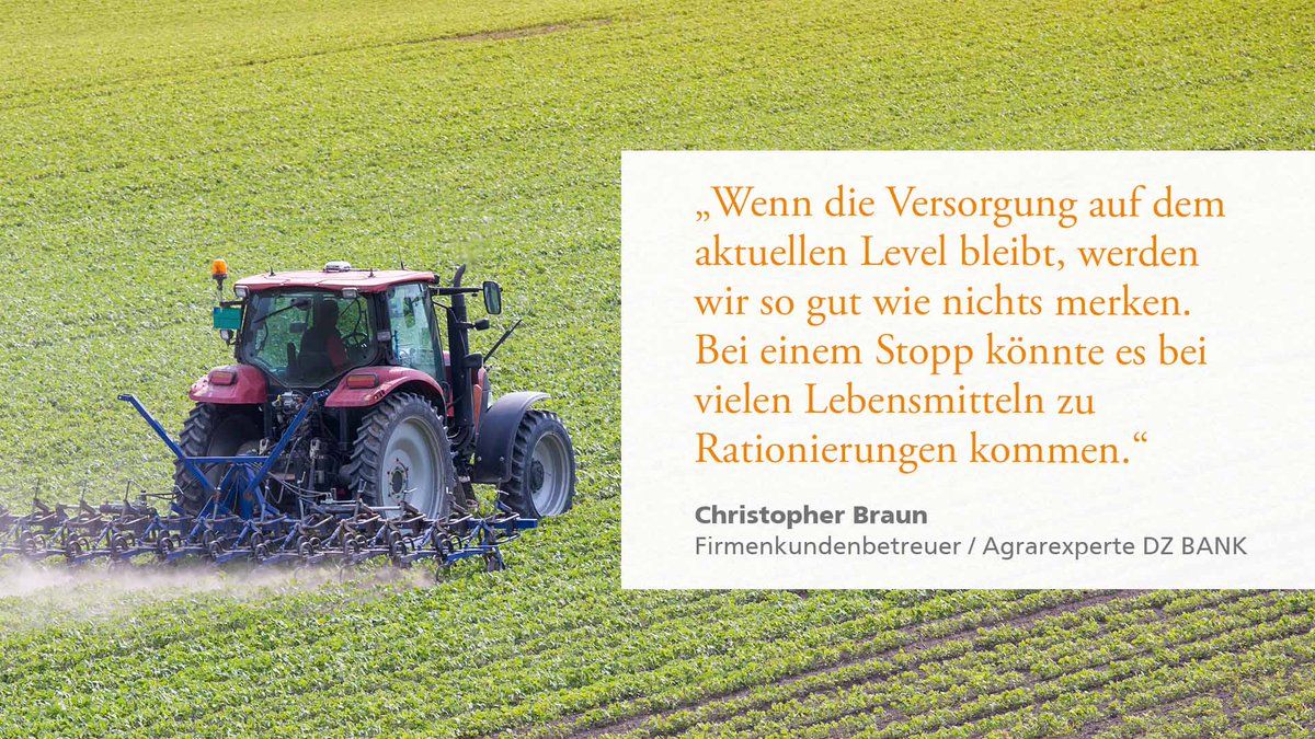 dzbank's tweet photo. Droht uns eine Lebensmittelknappheit? Ein möglicher #Gasstopp seitens Russlands hält auch die deutsche Agrar- und Ernährungswirtschaft in Atem. Im Interview ordnen unsere Agrar-Experten die Lage ein: https://t.co/CuFEywCM3K https://t.co/S8Zo7M4h8x