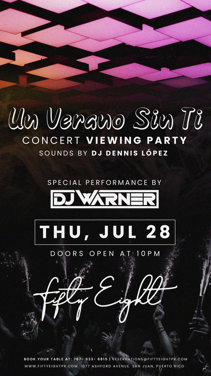 Hoy en Fifty Eight se estará transmitiendo el concierto #UnVeranoSinTi Luego de eso tomaré los controles! 🔥 Los esperamos!