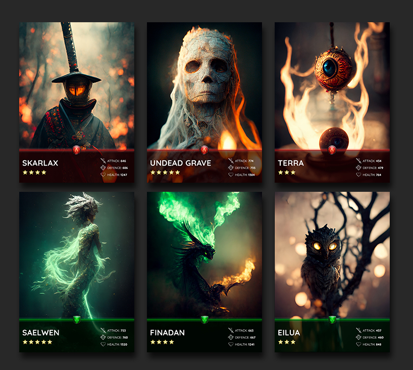 DarkMythosTCG's tweet photo. 3/. What's next?
We are currently working on a website. We will post the URL if everything is finished + a DAO on #soonaverse with benefits.
Get a little sneek peek: we have a rarity score from 1-5 Stars,5 elements,attack,defense,health.
#fantasycardgame #fantasy #iota https://t.co/xNV2XmYSWW