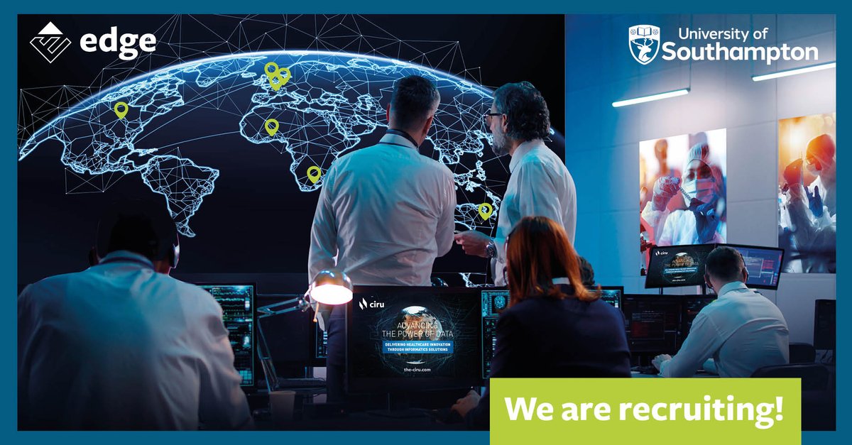 EDGEclinical's tweet photo. We are recruiting! 📣

We are looking for a new member to join the EDGE team here at @CIRUsoton 🔎

#Software or #ClinicalResearch experience is welcomed 👋

Post: Knowledge Officer👨‍💻👩‍💼
Closing date: 12th August 📅

For more info👇

https://t.co/Nj0ioKHaMk

#EDGEnews #EDGEteam https://t.co/15ZCpqYxj8