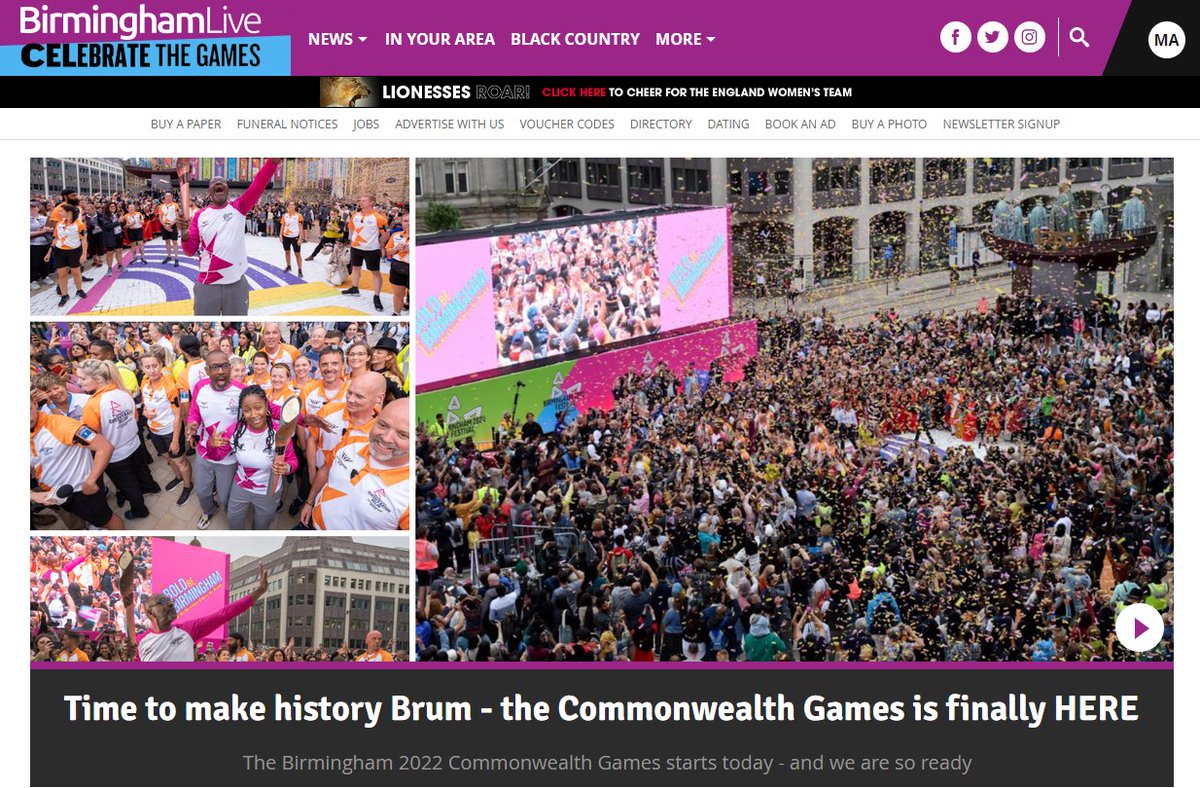 Good luck and let’s GO to all my amazing <a href="/birmingham_live/">Birmingham Live</a> &amp; <a href="/CityLife_Bham/">City Life Birmingham</a> colleagues today for the 1st day of  #CommonwealthGames2022 👏🏻🙌🏻👊🏻 

So many people have worked so hard to get to this moment - feels SO exciting now it’s finally starting 🤩

birminghammail.co.uk