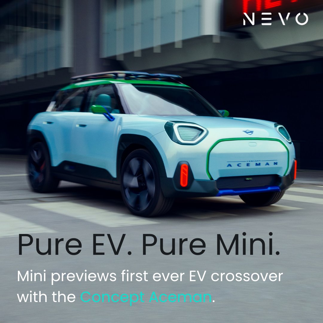 Nevo on X: #evnews @MINI has unveiled a glimpse into the next generation  of their model lineup with the Concept Aceman. Centred on design and driver  experience, the brand's first all-electric crossover