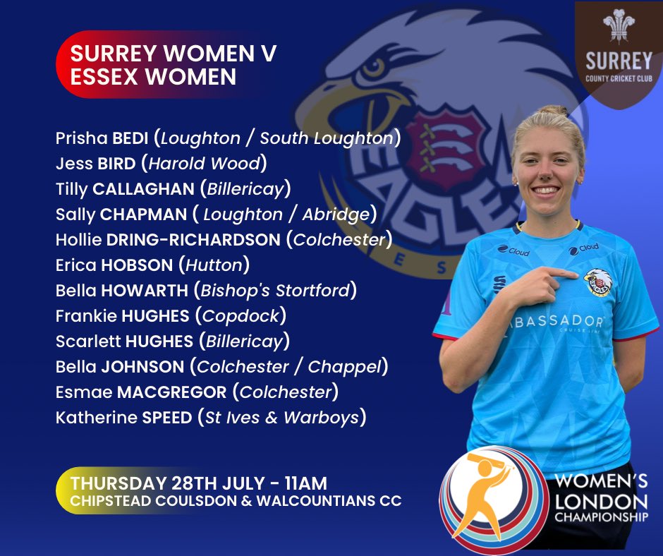 EssexWGPathway's tweet image. Today is the start of the London Championships and our Women take on @surreycricket at Chipstead.