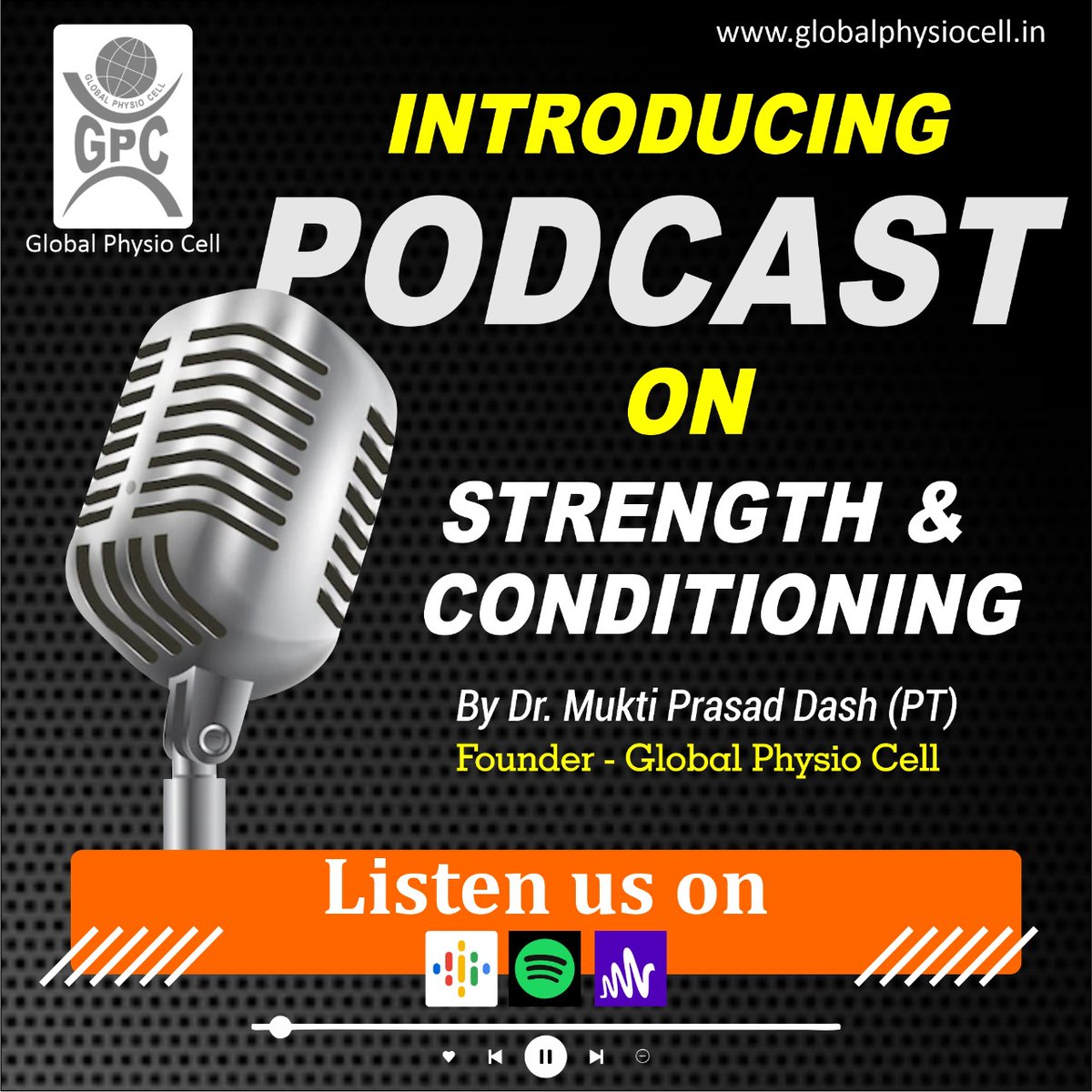 globalphysiocel's tweet photo. Bringing you the Podcast Series on Strength & Conditioning.
Stay tuned to #GlobalPhysioCell on Spotify, Anchor & Google Podcast & stay updated..
The podcast series is an initiative by our founder Dr. @dashmp (PT)
Visit the link below 👇
#Spotify 👉 https://t.co/zn0Epbnuub https://t.co/amzIuOvGfp