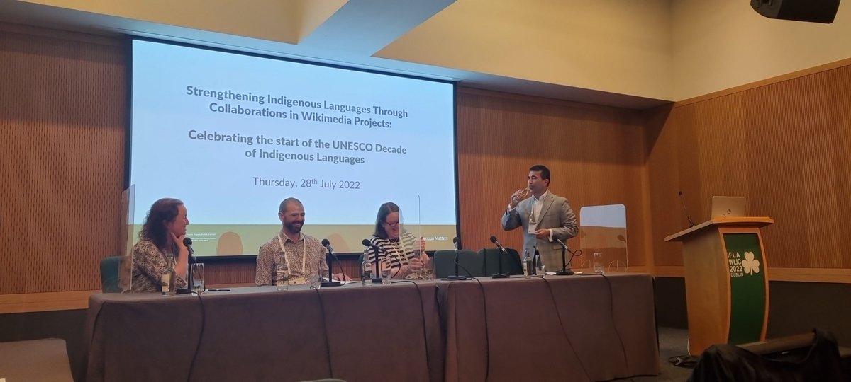 IFLA IM session coming up. Strengthening indigenous languages through collaborations in wikimedia projects, celebrating the UNESCO decade of indigenous languages #ifla2022
