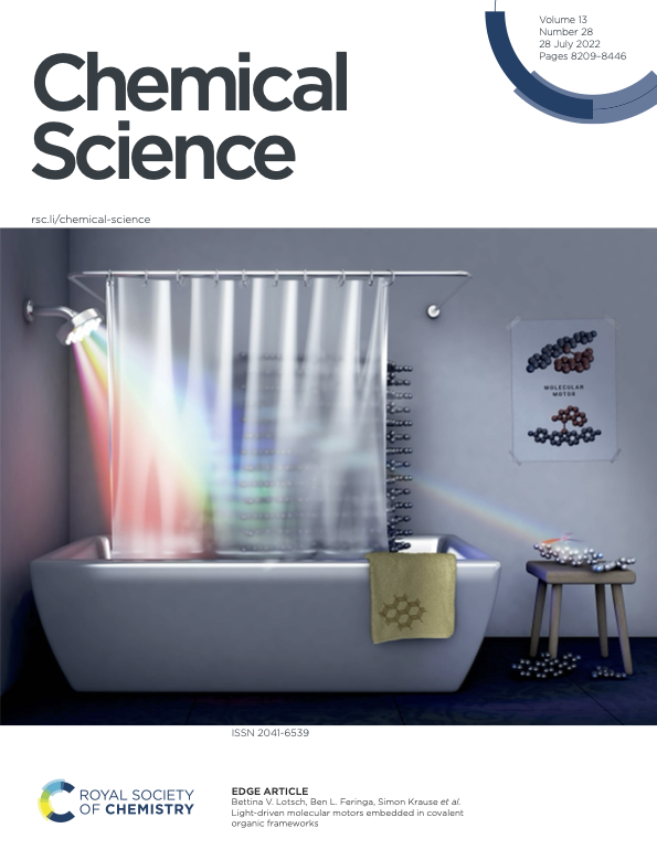 LotschGroup's tweet photo. Our cover art on "Light-driven molecular motors embedded in covalent organic frameworks" was selected as the front cover of the recent issue of @ChemicalScience! #ChemSciCovers Great artwork by Vera Hiendl from @econversion_de. https://t.co/rJ2C1FP7xG