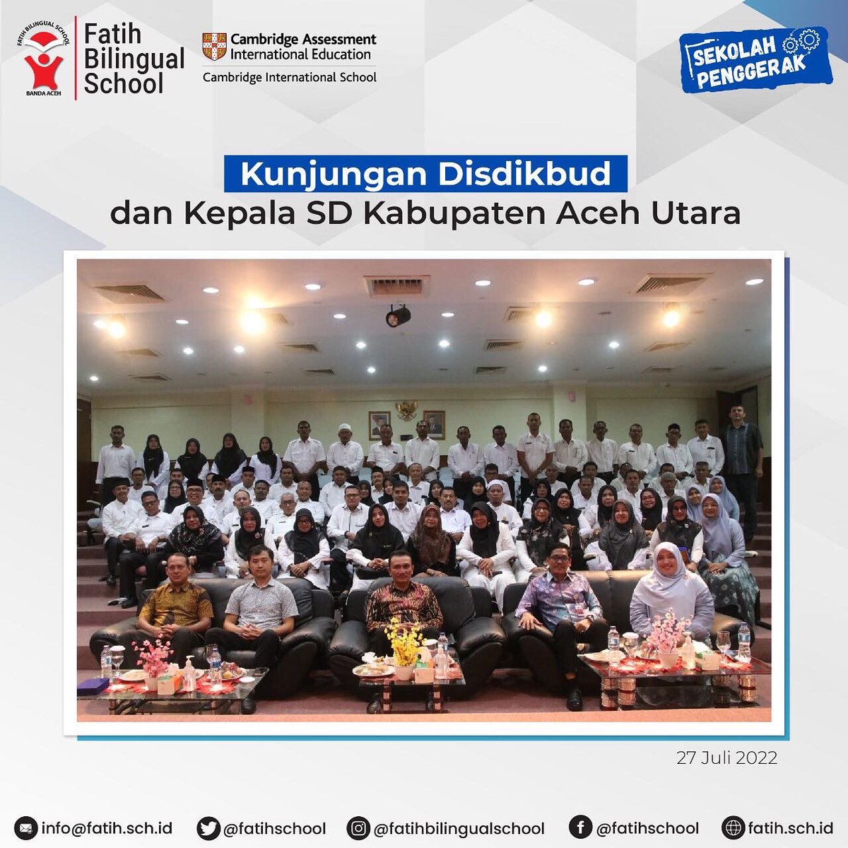 fatihschool's tweet photo. Kepala Dinas Pendidikan Kabupaten Aceh Utara yang didampingi oleh Kepala Bidang Pembinaan SD serta Kepala Sekolah Dasar berkunjung ke SD Fatih Bilingual School dalam rangka upaya persiapan implementasi kurikulum merdeka di Kab Aceh Utara pada tahun ajaran 2022-2023. https://t.co/WQTLlibHc2