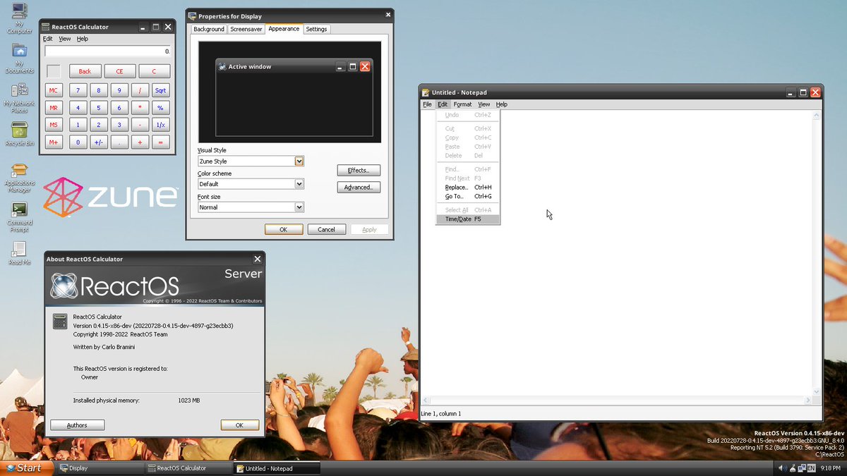 reactos's tweet image. Here's the official Zune theme displaying nicely on #ReactOS!
And bonus screenshot for @BetaWiki: ReactOS Longhorn M5!
#SoftwareDeveloper #SoftwareTesting #Software #opensource