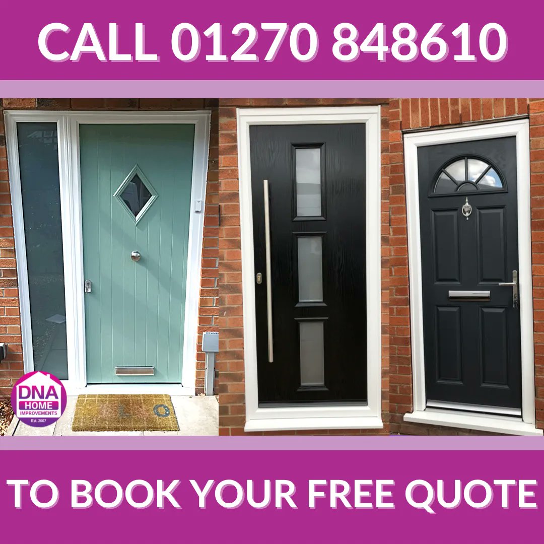 dnahomeimprove's tweet photo. Looking for a new door this Summer❓

With energy prices rising this winter one thing you can do is replace your old door with a new door 🚪! 

Just call 01270 848610 to book your FREE QUOTE and discuss options best for you! 

#NewDoor #DoorInstallation #HomeReno #Crewe #Cheshire https://t.co/w0xPL25LQc